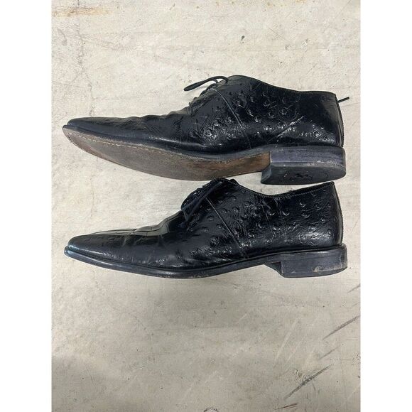 Stacy Adams Toscano Black Leather Crocodile Print Shoes Loafers Men’s Size 8.5 - Picture 4 of 7